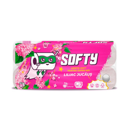 SOFTY Liliac Hartie igienica 3 str 10/set SOFTY Liliac Hartie igienica 3 str 10/set