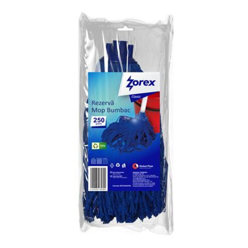 Rezervă Mop din Bumbac ZOREX Clasic 250g Albastru
