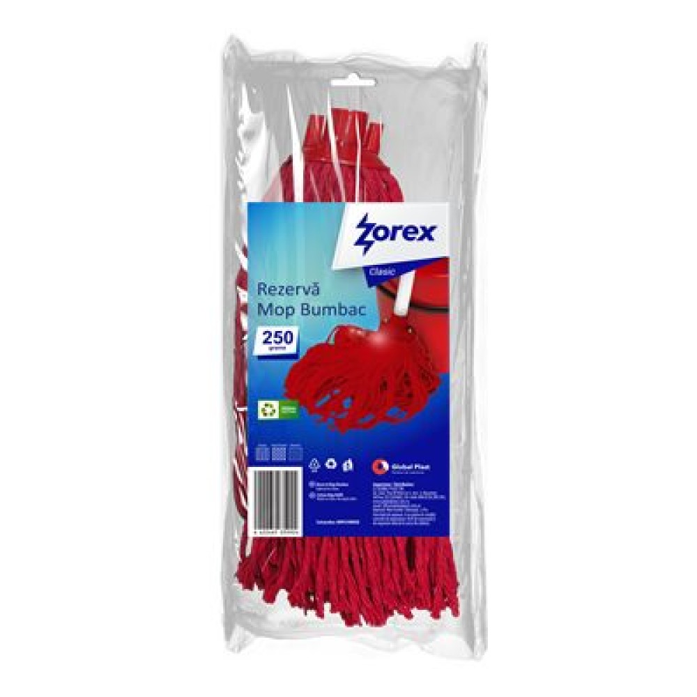 Rezervă Mop din Bumbac ZOREX Clasic 250g Roșu Rezervă Mop din Bumbac ZOREX Clasic 250g Roșu