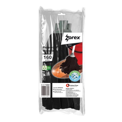 Rezervă Mop din Microfibră ZOREX Pro 160g Negru Rezervă Mop din Microfibră ZOREX Pro 160g Negru
