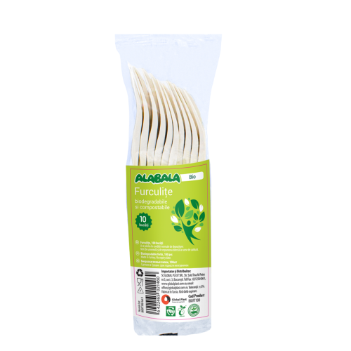 Furculite Alabala biodegradabile si compostabile 10 buc/set Furculite Alabala biodegradabile si compostabile 10 buc/set