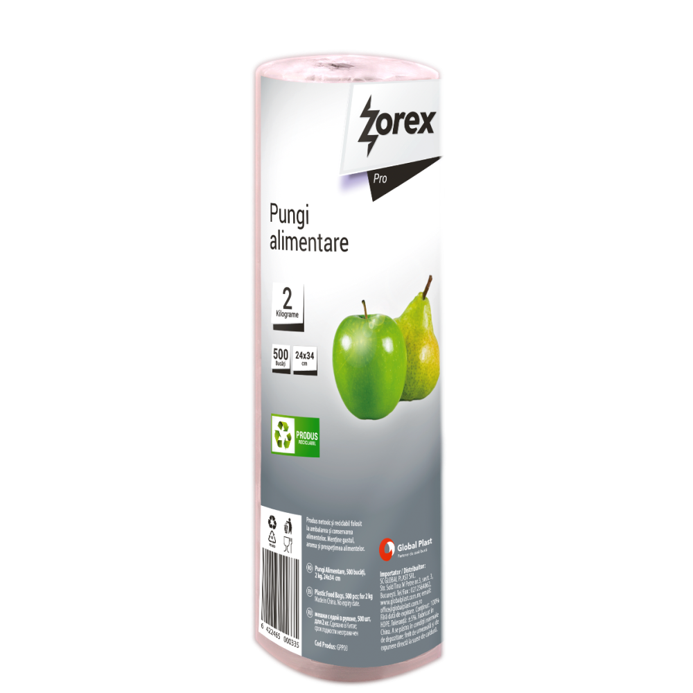 Pungi alimentare Zorex Pro transparente capacitate 2 kg