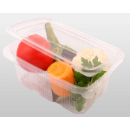 Caserole PET rectangulare cu capac 1000 cc 100 bucati Caserole PET rectangulare cu capac 1000 cc 100 bucati