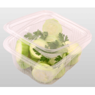 Caserole PET rectangulare cu capac 500 cc 100 bucati