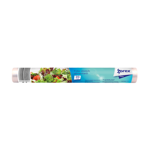 Folie stretch în tipla Zorex Clasic 20 m transparentă Folie stretch în tipla Zorex Clasic 20 m transparentă