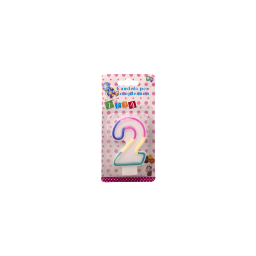 Lumanare aniversare color cifra 2
