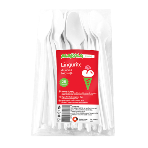 Lingurite unica folosinta Albala Avantaj albe 25 bucati / set Lingurite unica folosinta Albala Avantaj albe 25 bucati / set